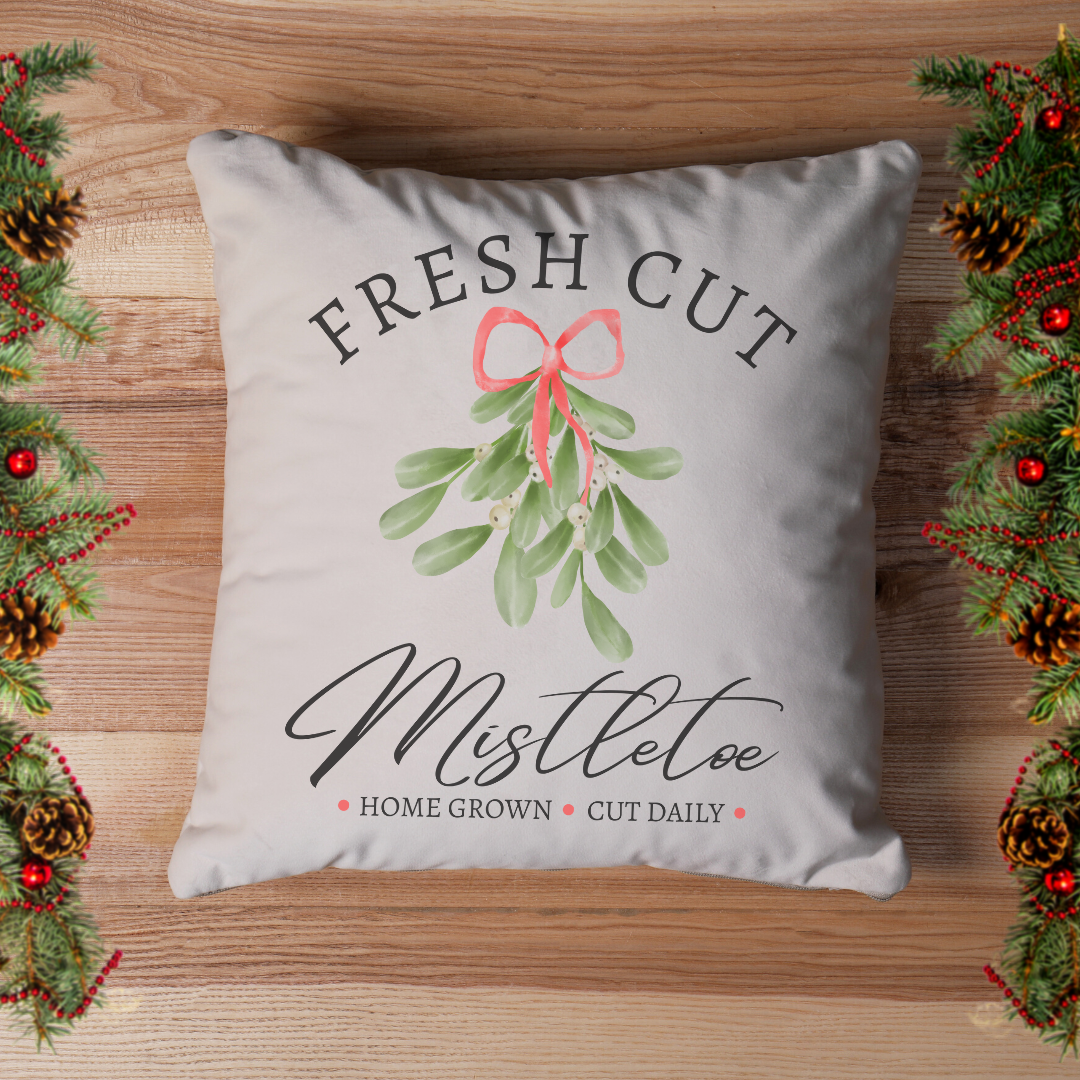 Fresh Cut Mistletoe Pillow Cover