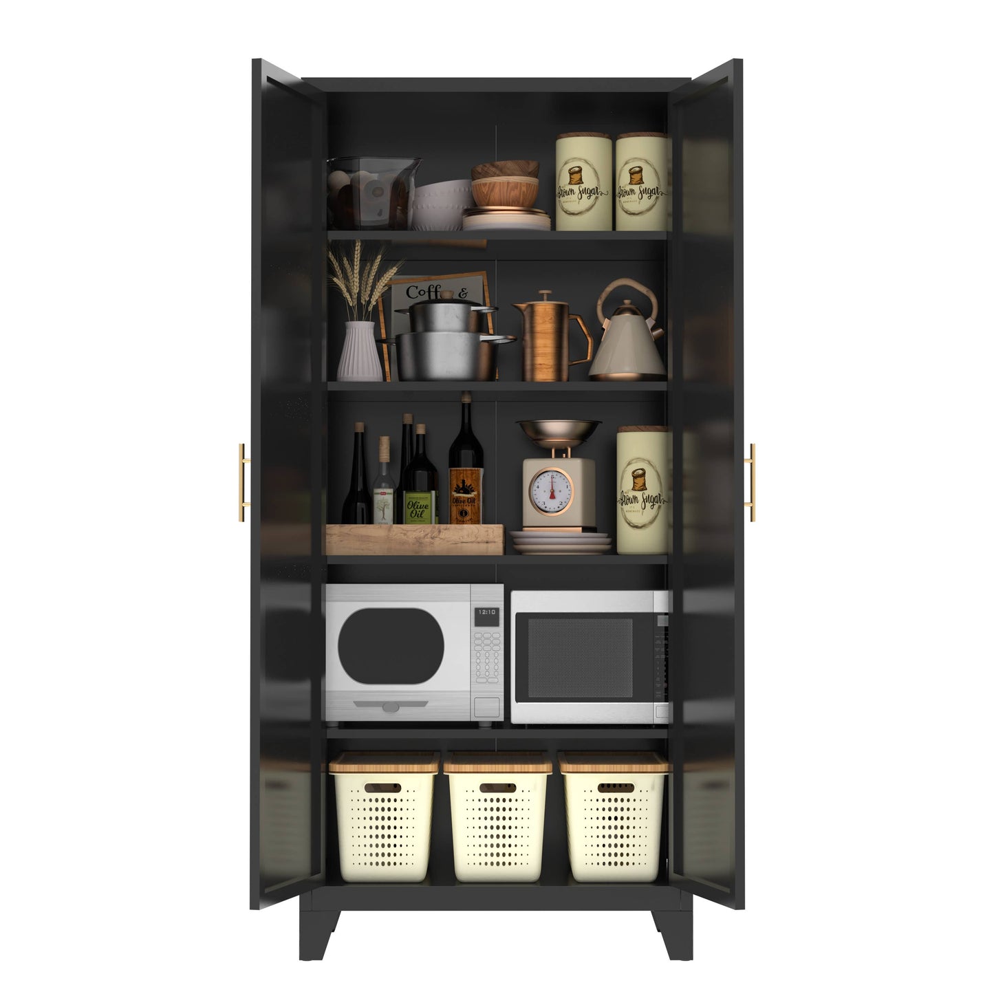 Shapely Doors Storage Cabinet with Adjustable Shelves