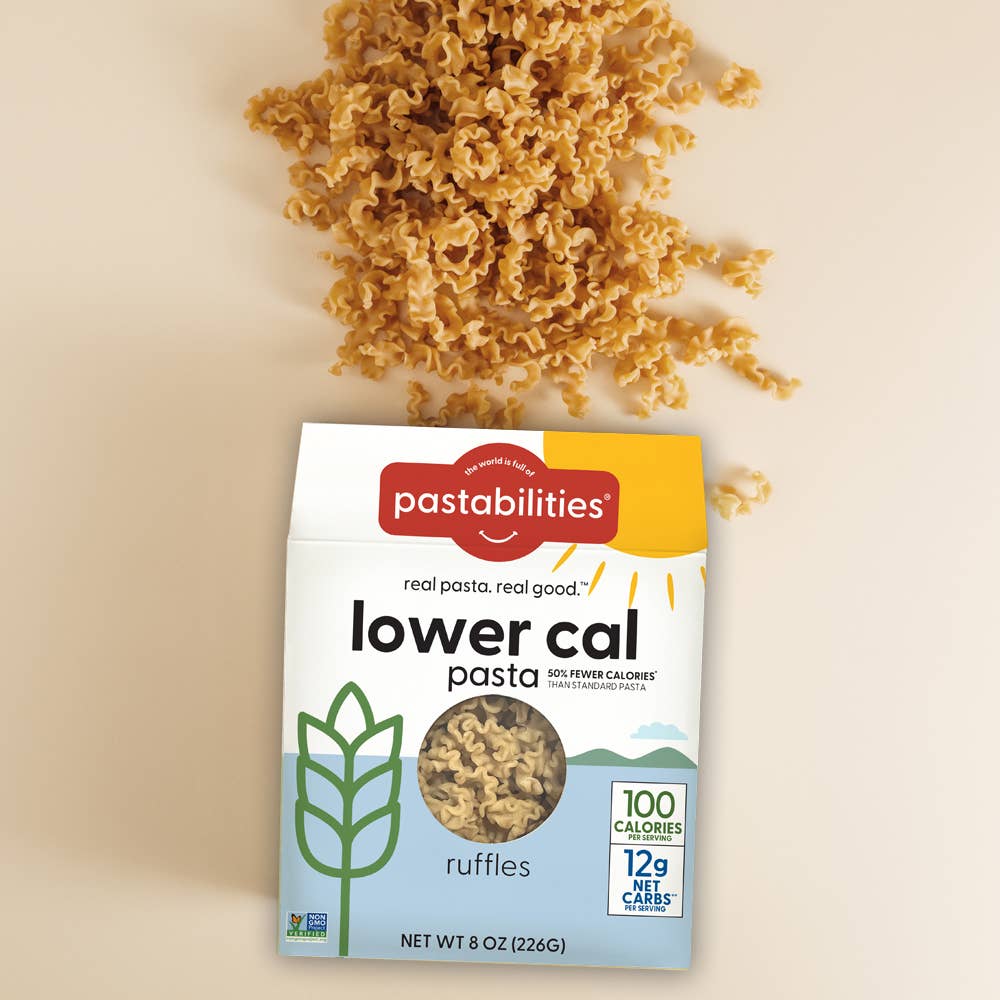 Lower Cal Ruffles Pasta (Low Net Carbs too)