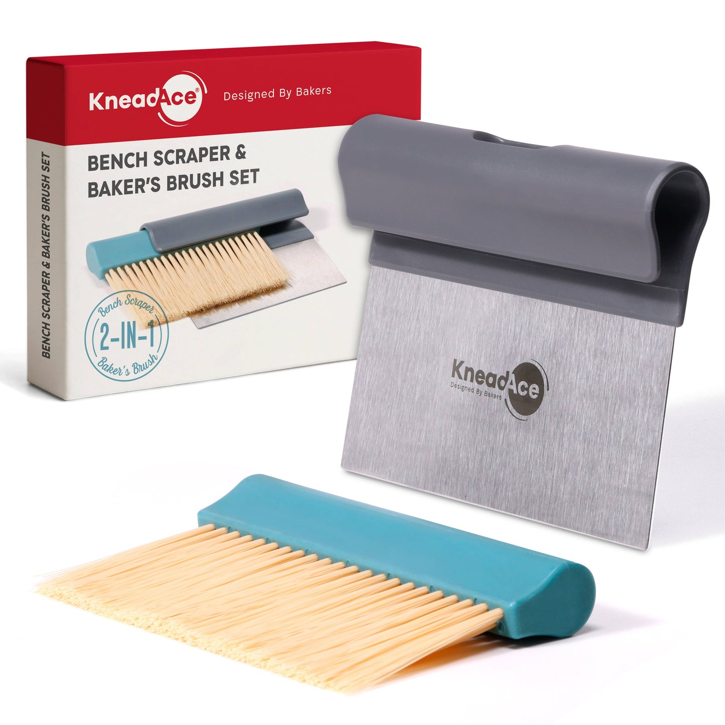 KneadAce Bench Scraper and Baker's Brush