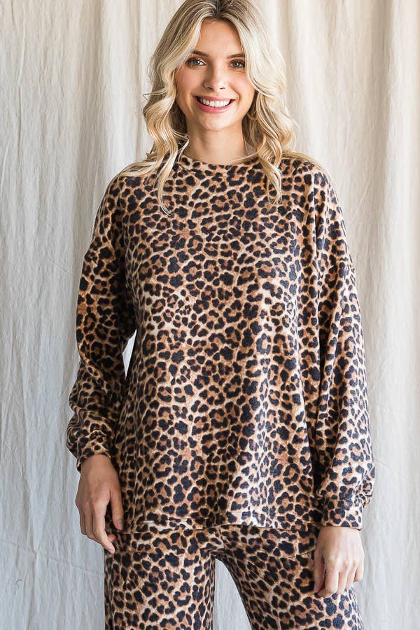 SOFT CHEETAH PRINT LOUNGE SET