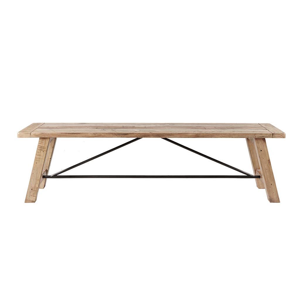 Weathered Pinewood Rustic Dining Bench Seats 3 *