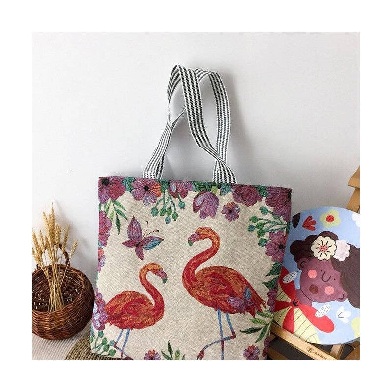 Stylish Large Capacity Floral Canvas Bag