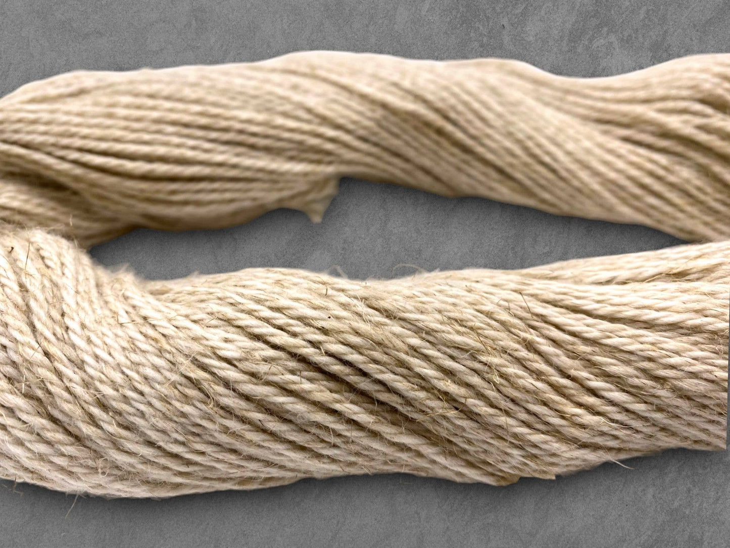 Undyed Yarn: Organic Wool Linen Aran Knitting Yarn