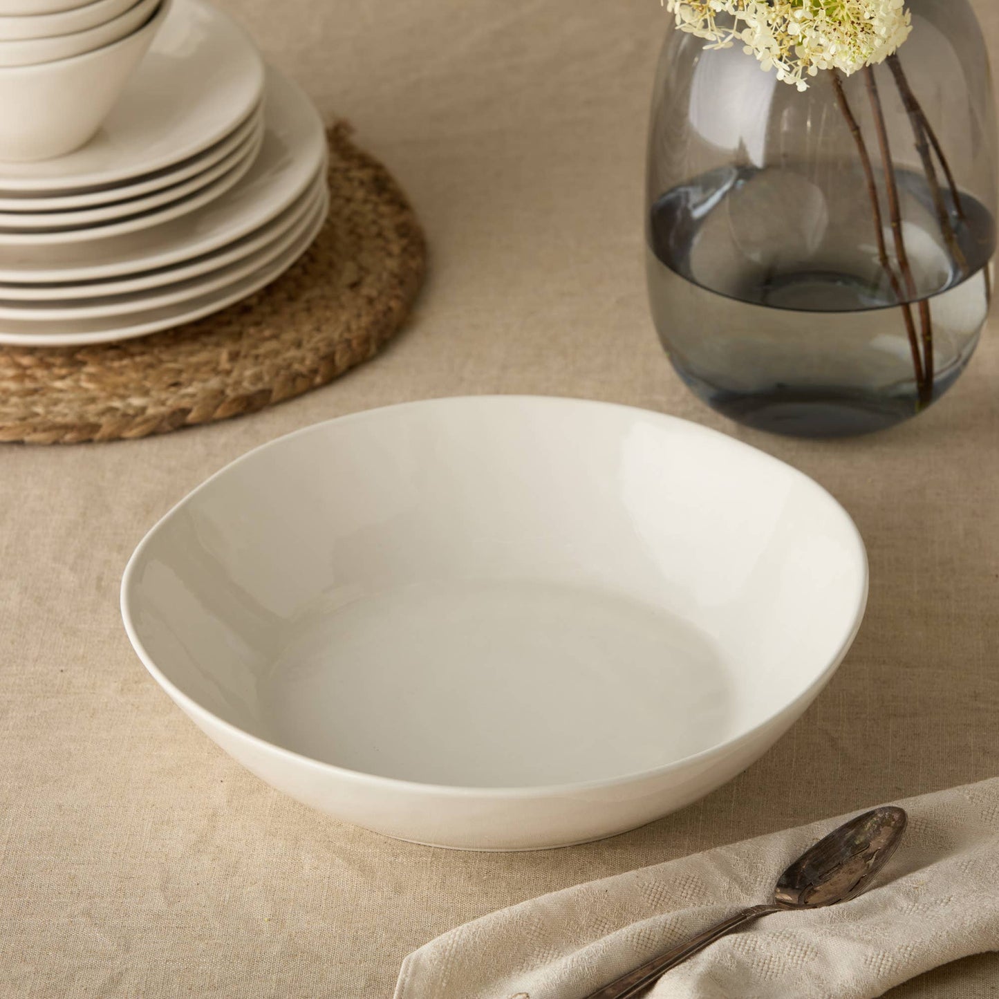 Linen Cream Pasta Bowl 13in x 3in 128 oz