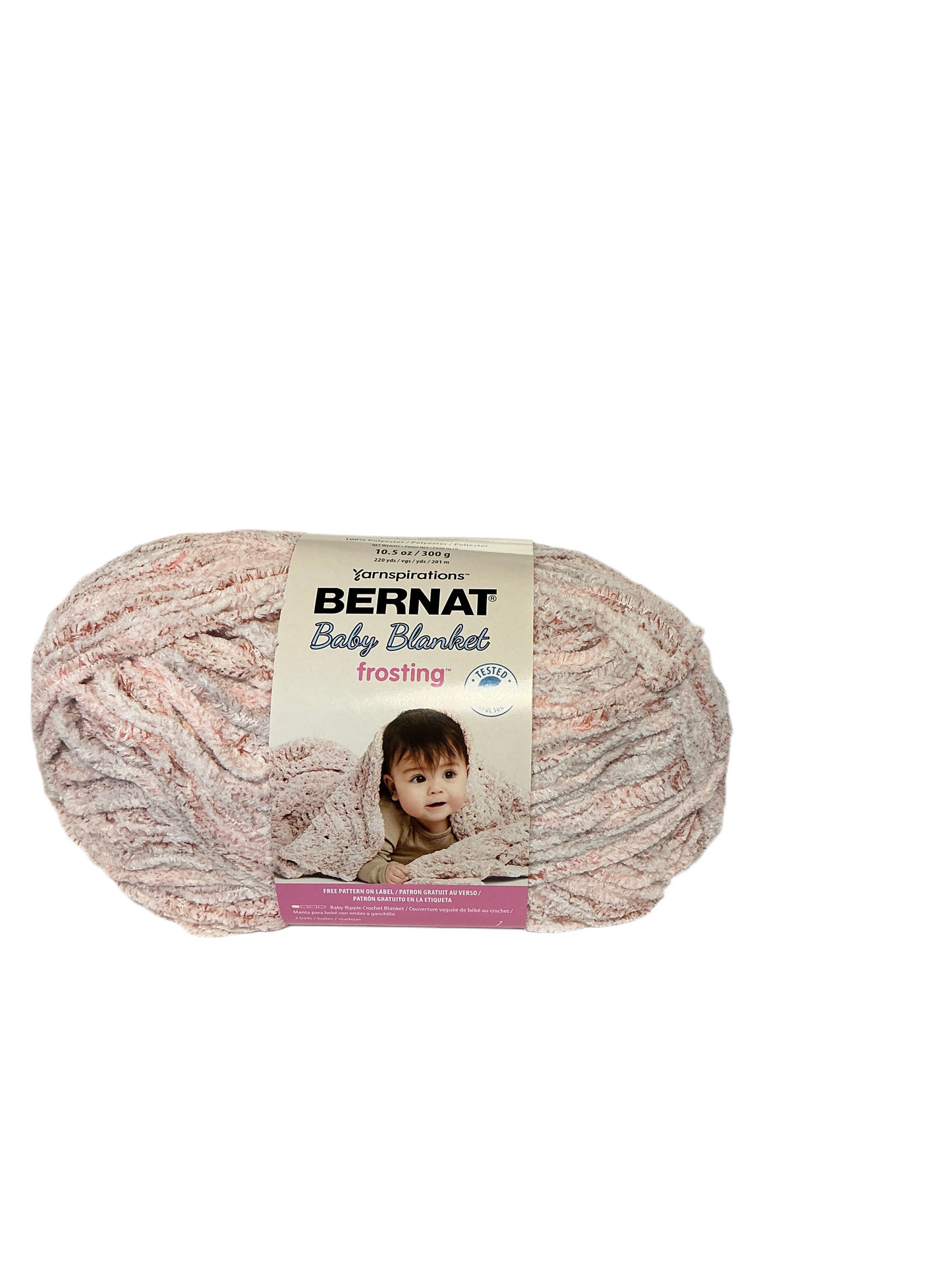 Bernat Baby Blanket- Frosting- Cozy Rose 61001