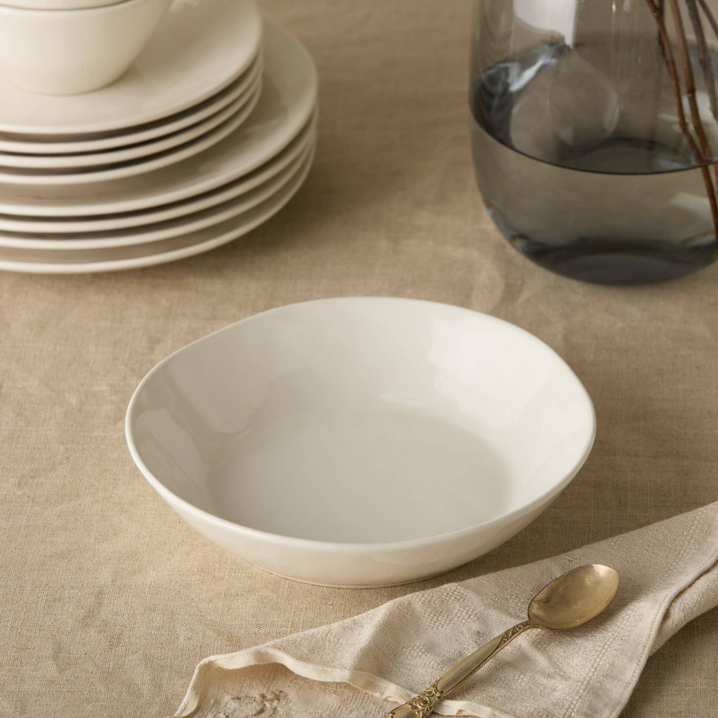 Linen Cream Soup Bowl 9.5in x 2.25in 40 oz