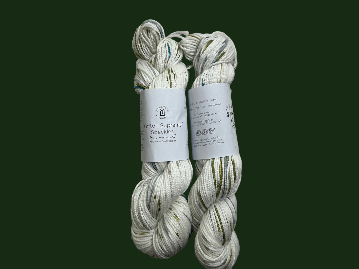 Universal Yarn-Cotton Supreme Speckles-Green Bean 1006