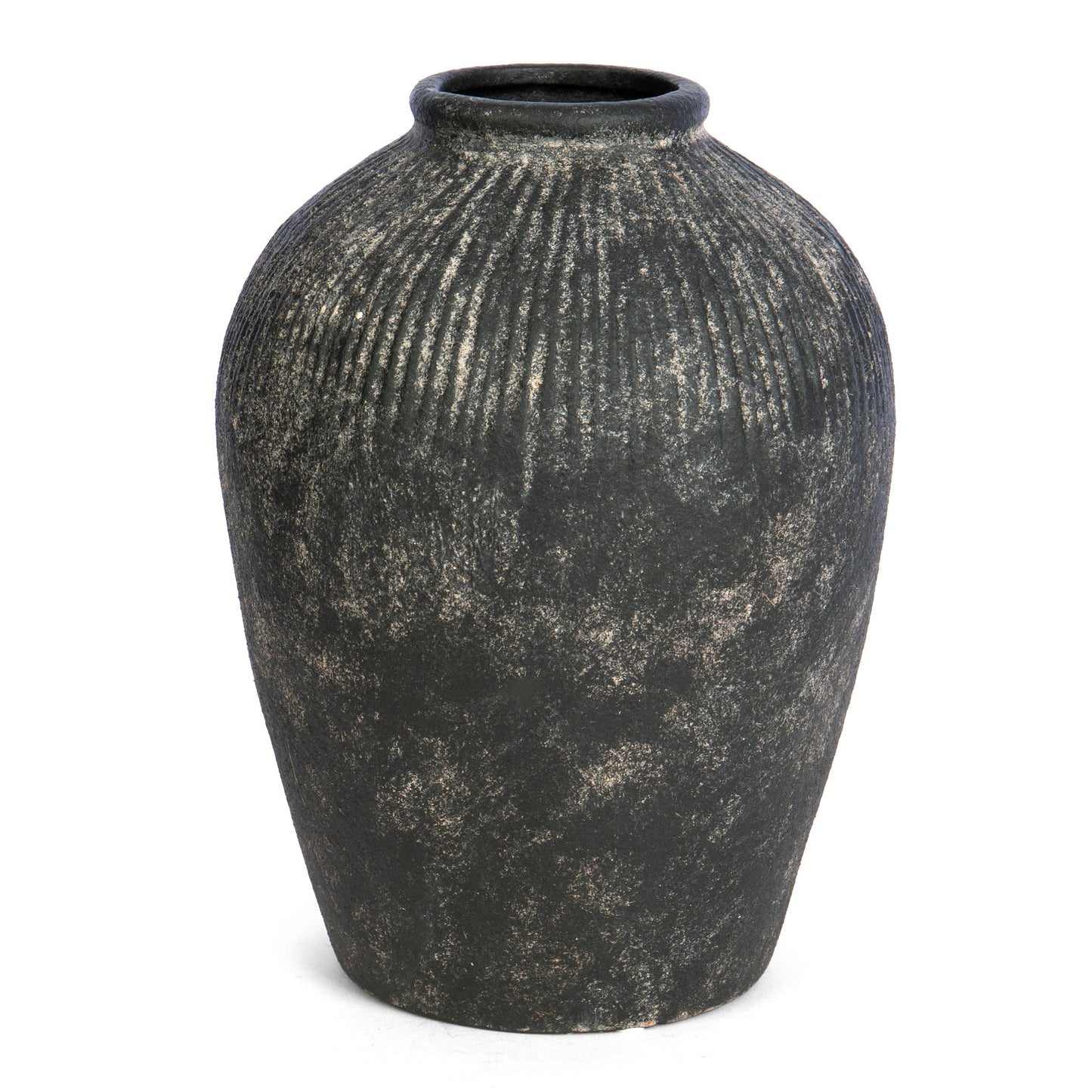 Tall Stoneware Style Terracotta Dark Vase