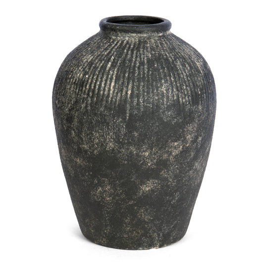 Tall Stoneware Style Terracotta Dark Vase