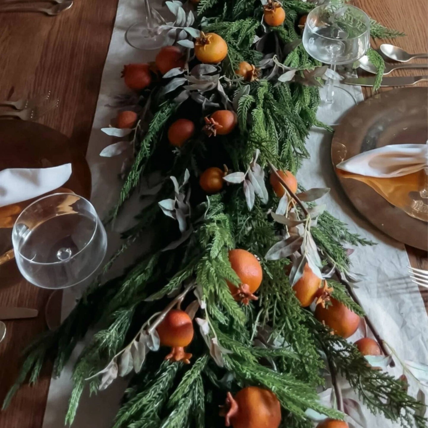 Dried Look Faux Pomegranate Branch  - 44"