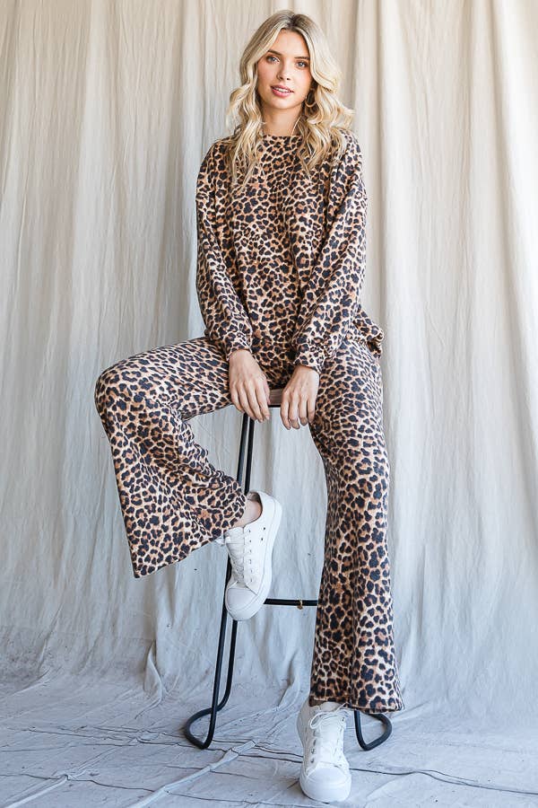 SOFT CHEETAH PRINT LOUNGE SET