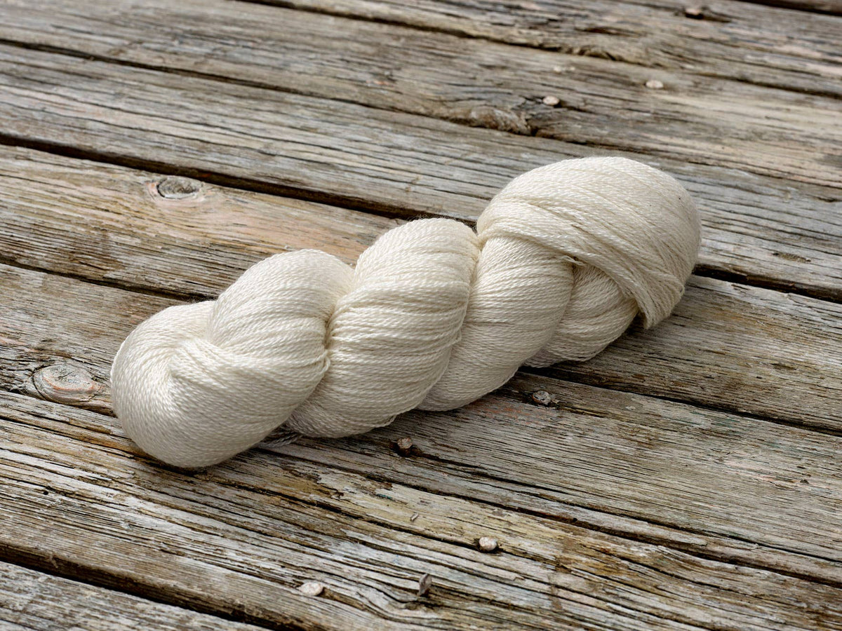 Undyed Yarn: Merino Silk Lace Knitting Yarn