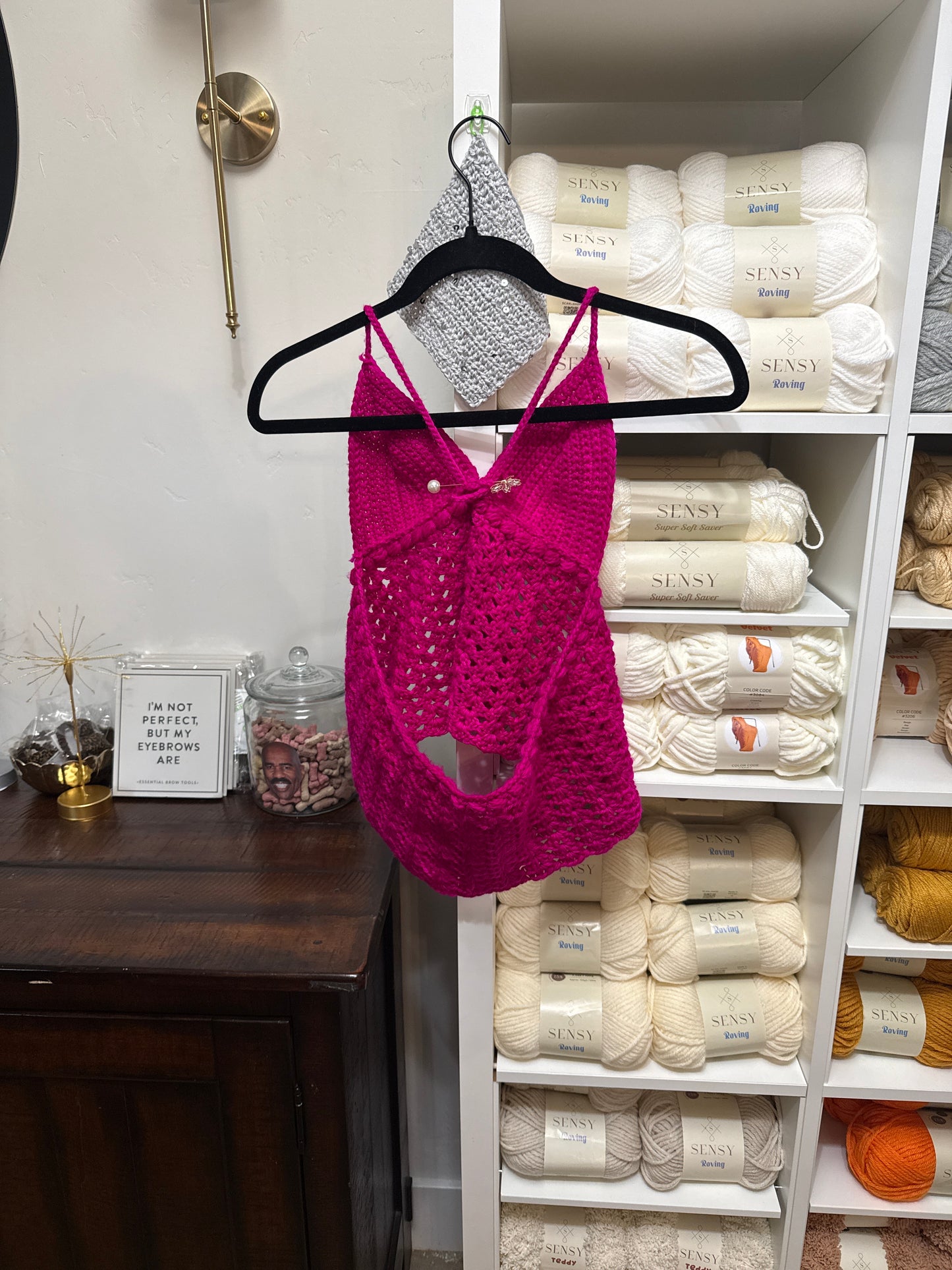 Fuschia Tankini-Hand Dyed 100% Superwash Merino Wool