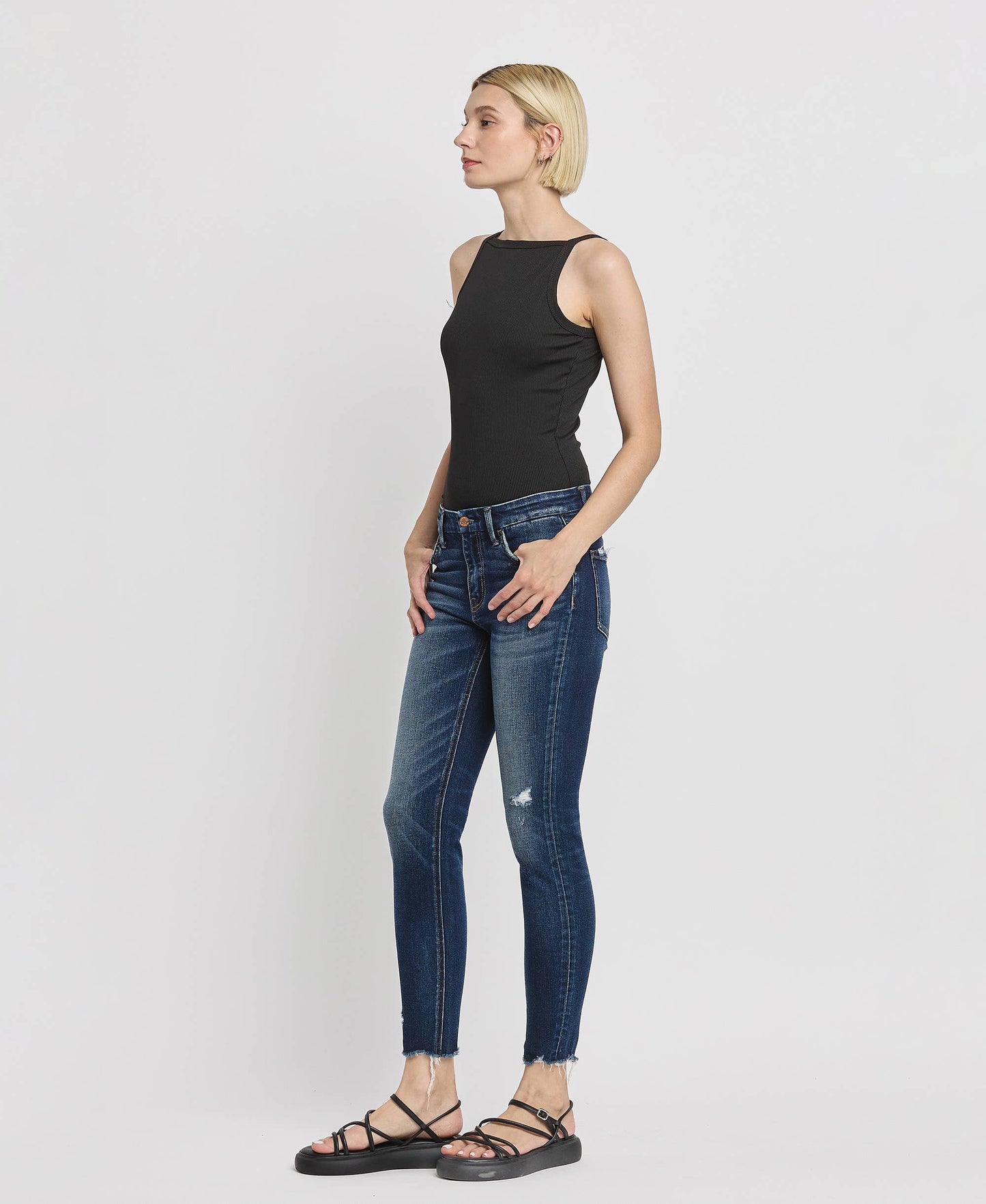 MID RISE ANKLE SKINNY JEANS F5555