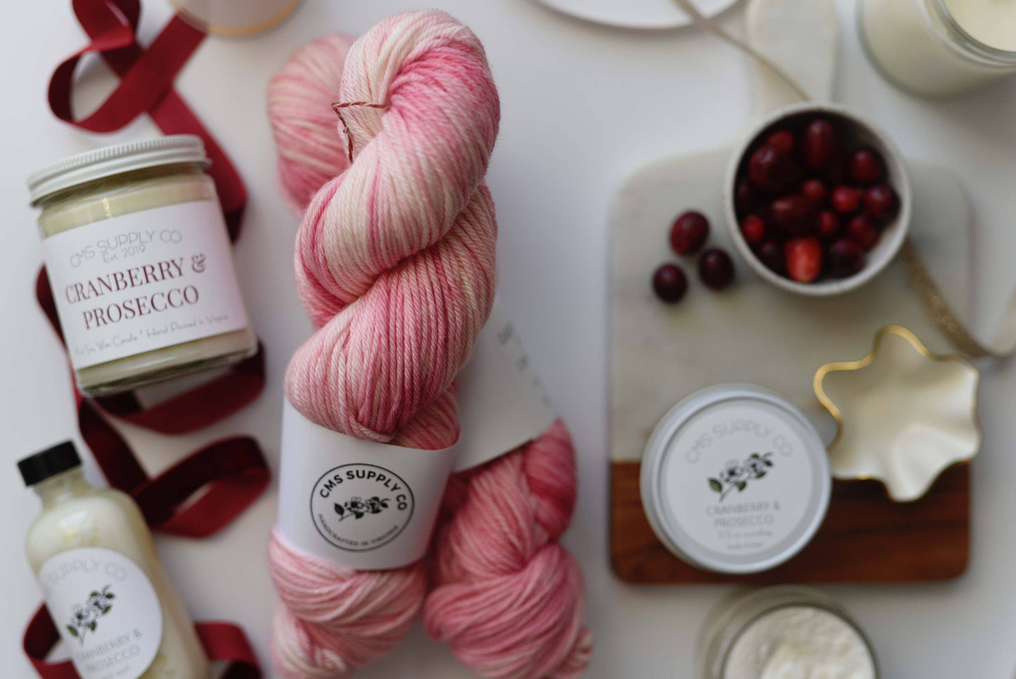 Cranberry & Prosecco - Artisan Dyed Yarn - Multiple Bases 