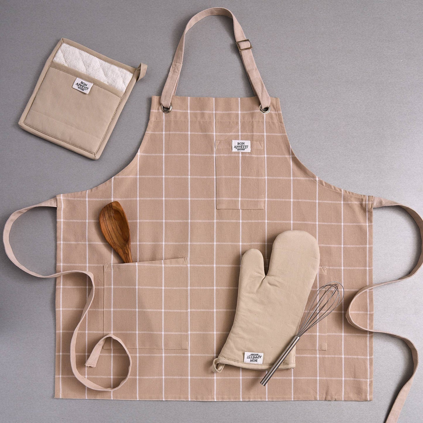 Feather Gray Windowpane Apron