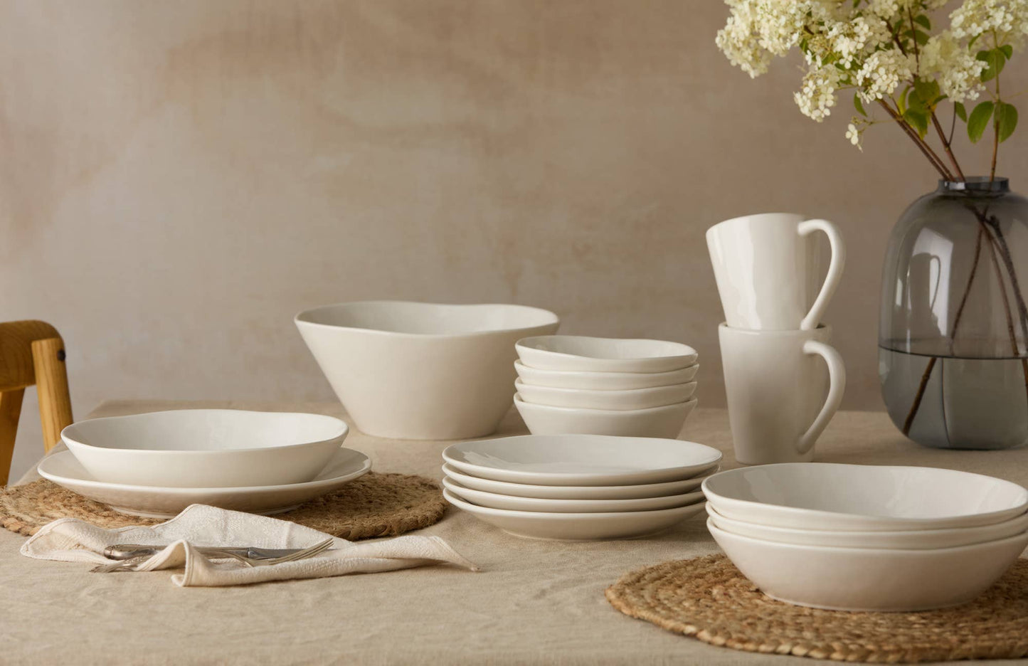 Linen Cream Soup Bowl 9.5in x 2.25in 40 oz