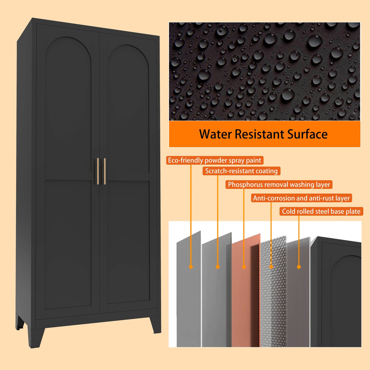 Shapely Doors Storage Cabinet with Adjustable Shelves
