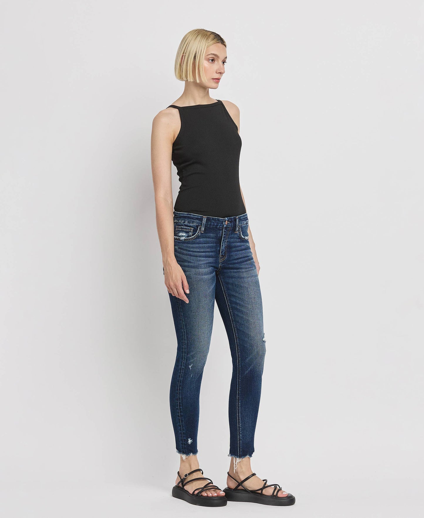 MID RISE ANKLE SKINNY JEANS F5555