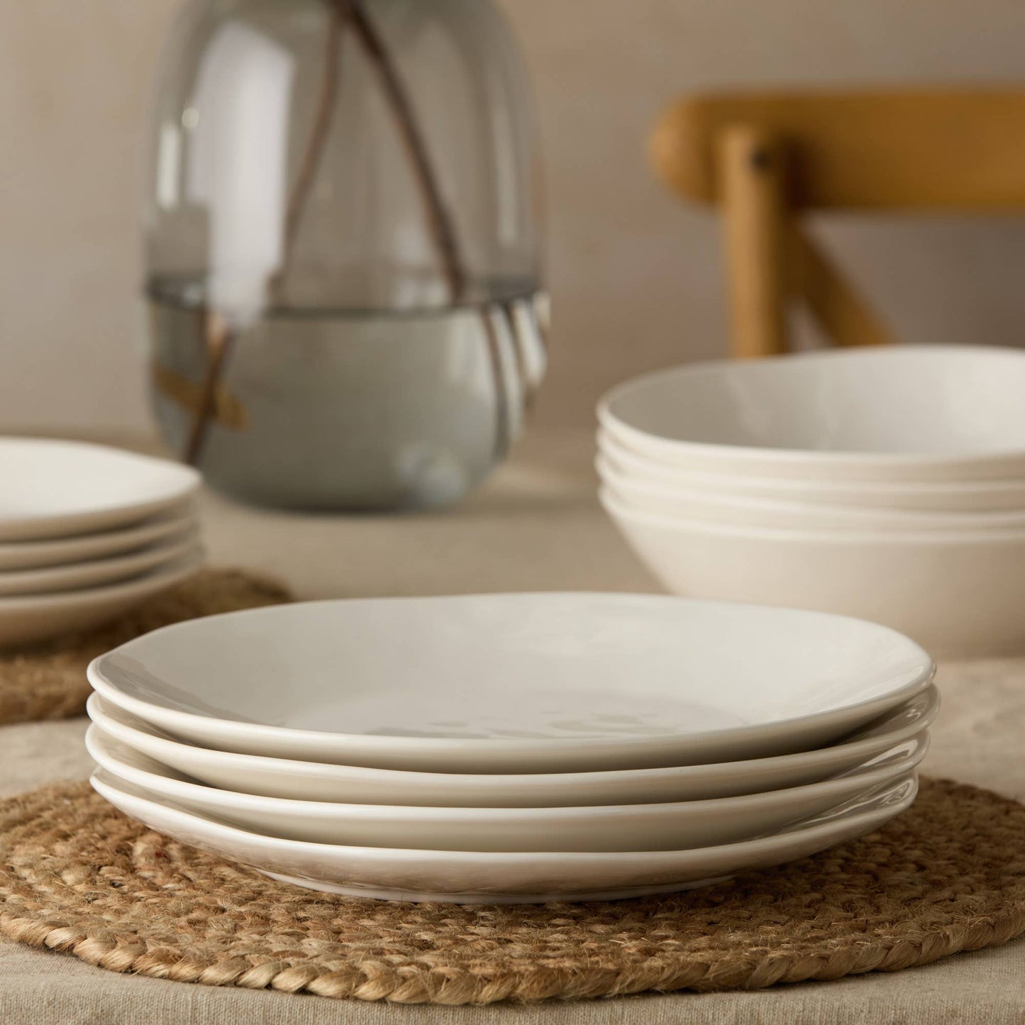 Linen Cream Dinner Plate 11in