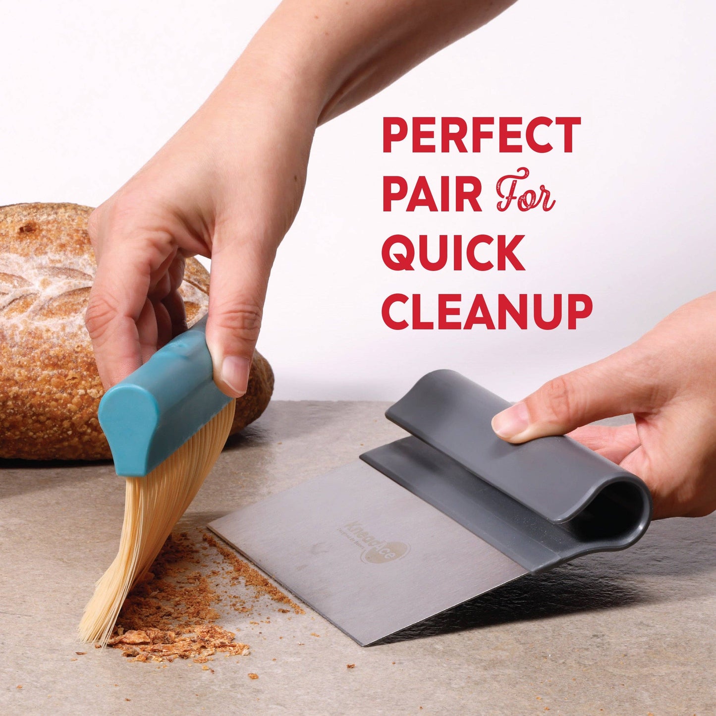 KneadAce Bench Scraper and Baker's Brush