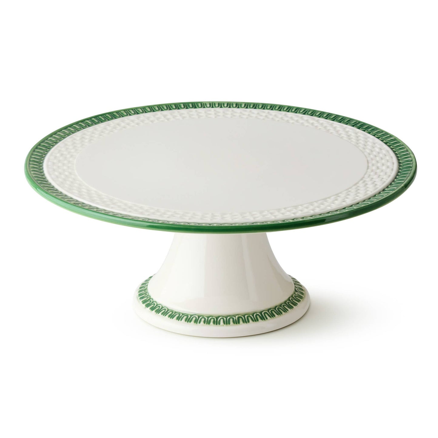 Le Jardin Embossed Rattan Footed Cake Plate 12.25 x 5
