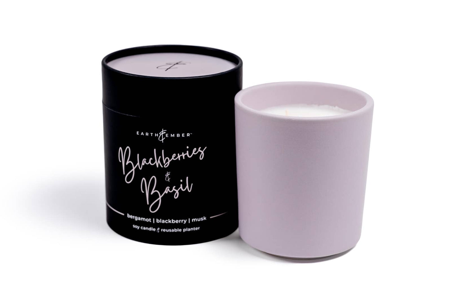 Earth & Ember 13 oz Candle: Blackberries & Basil