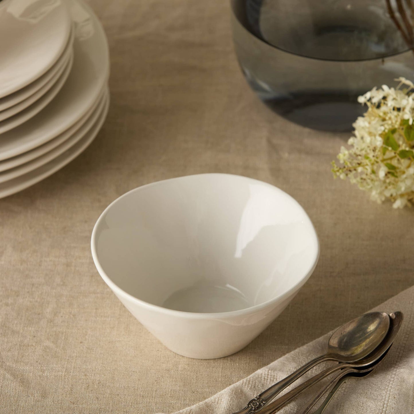 Linen Cream Ice Cream Bowl 6.25in x 3.25in 22 oz
