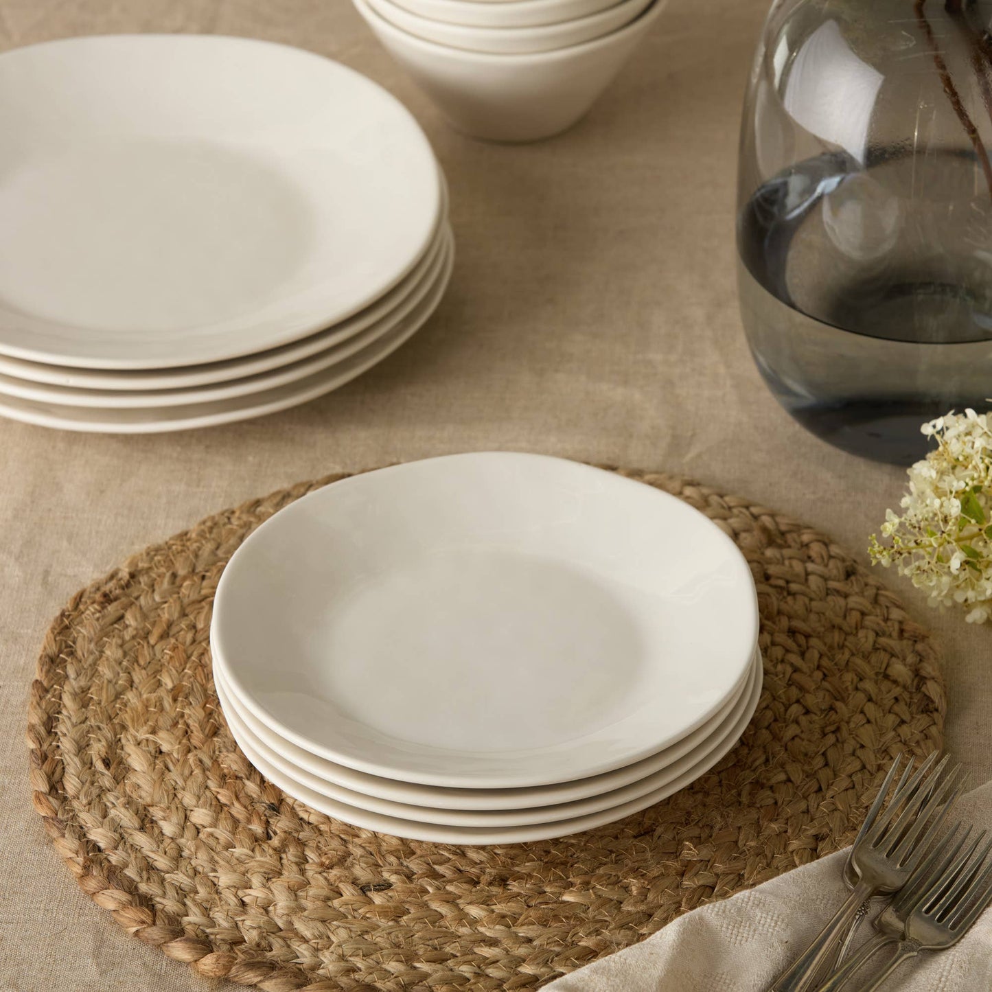 Linen Cream Salad Plate 9in