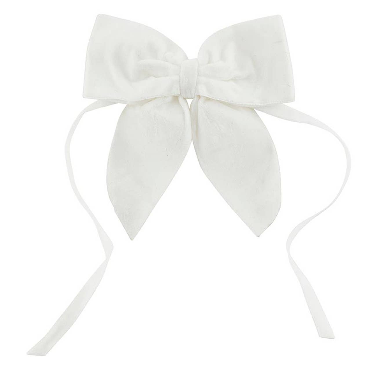 Velvet Bow Napkin Ties - White - Set of 4