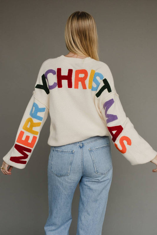 Ivory Merry Christmas Sweater