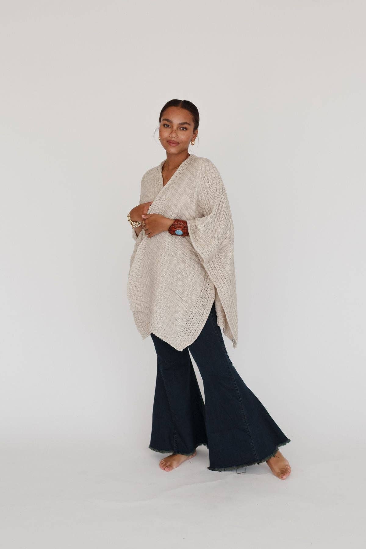 Fall Favorite: So Deserving Knit Ruana - Oatmeal
