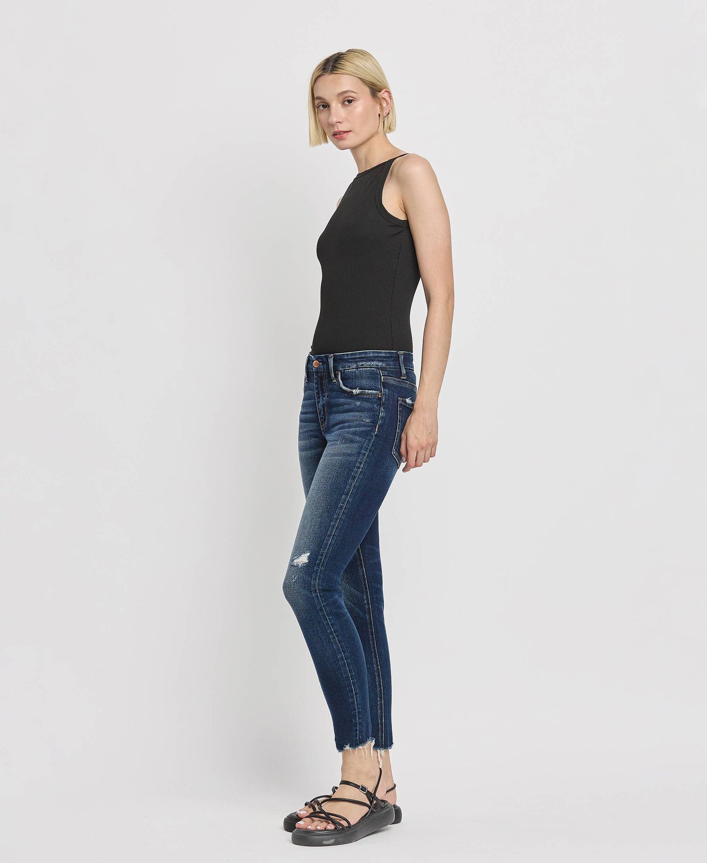 MID RISE ANKLE SKINNY JEANS F5555