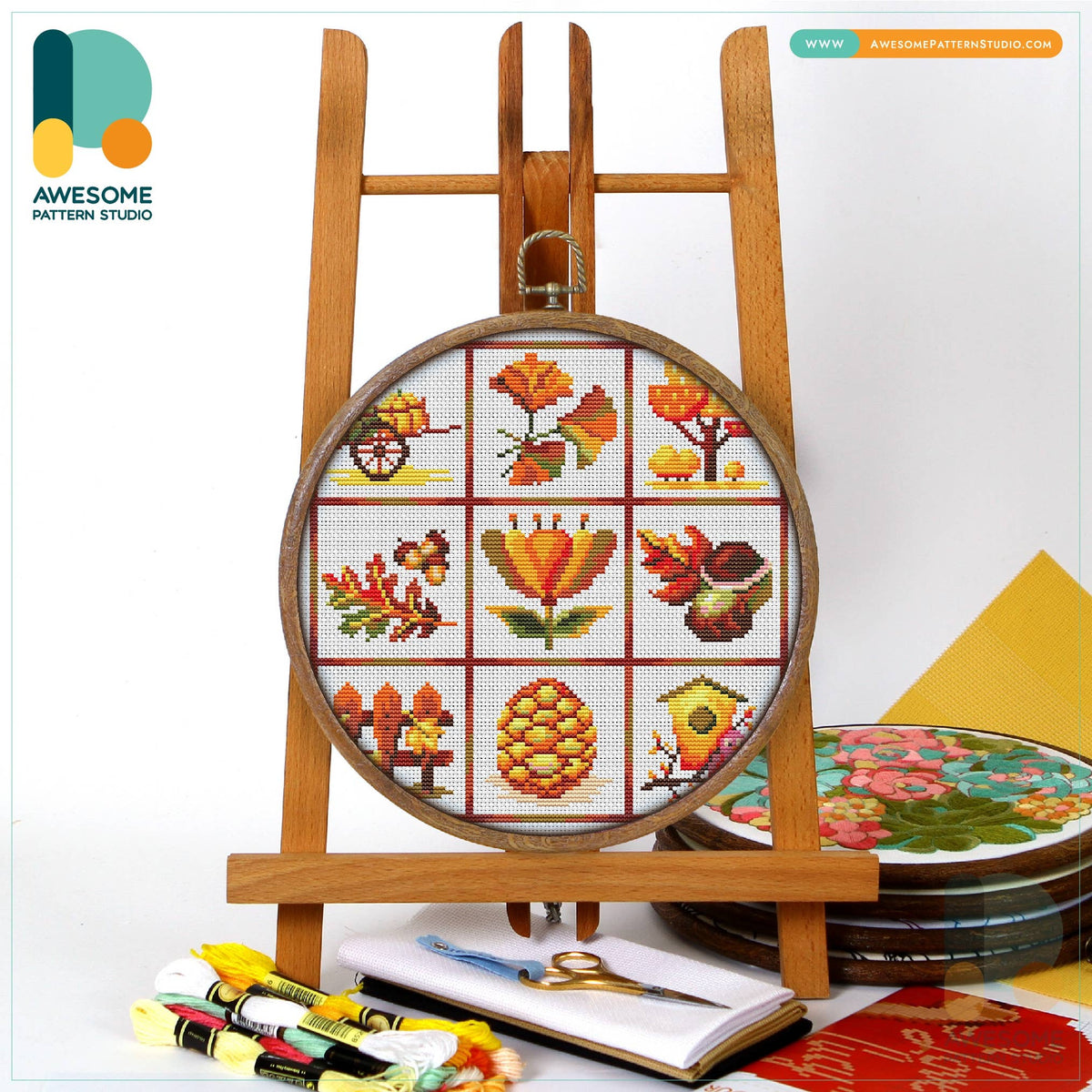 CS1371 Autumn Nature Sampler, Counted Cross Stitch Kit
