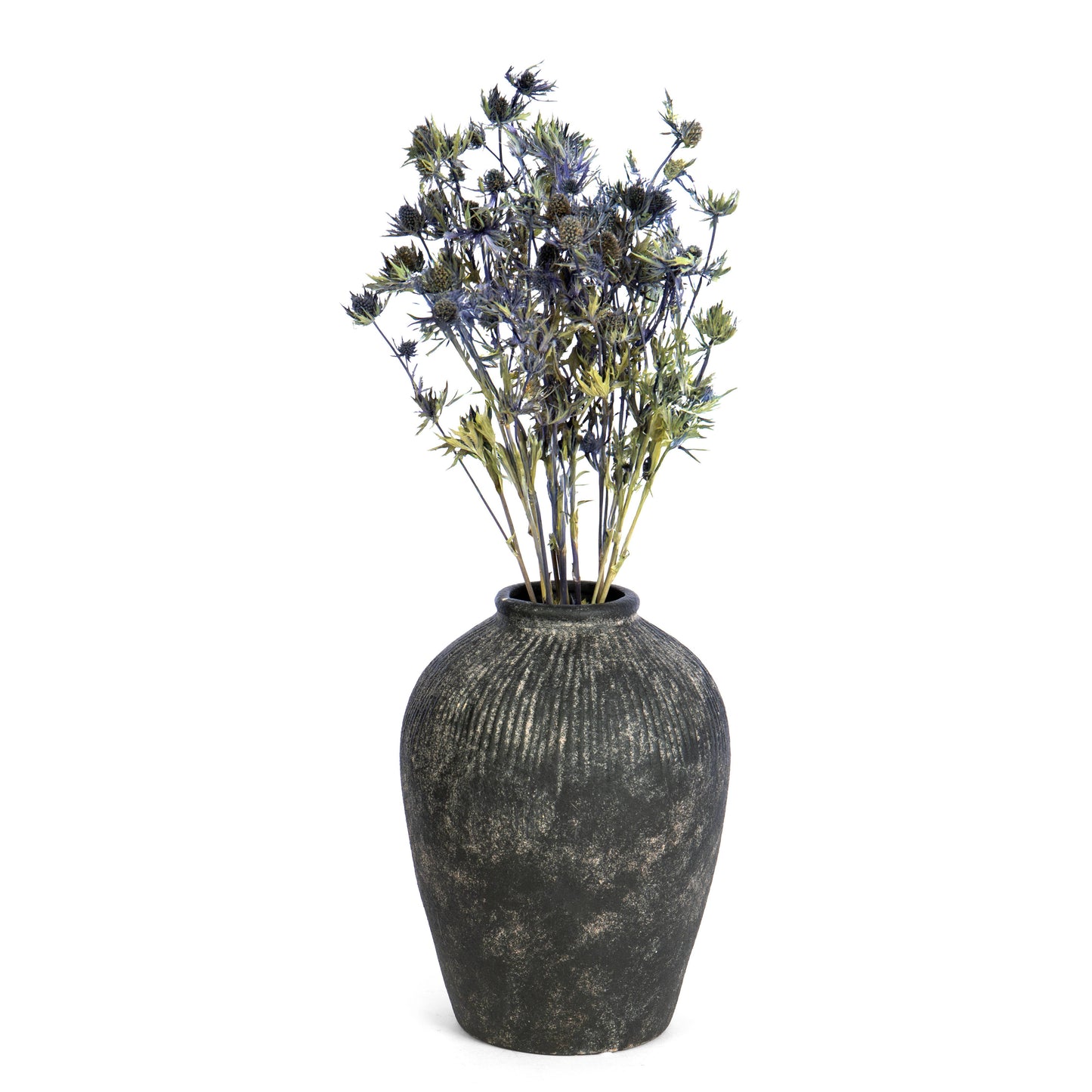 Tall Stoneware Style Terracotta Dark Vase