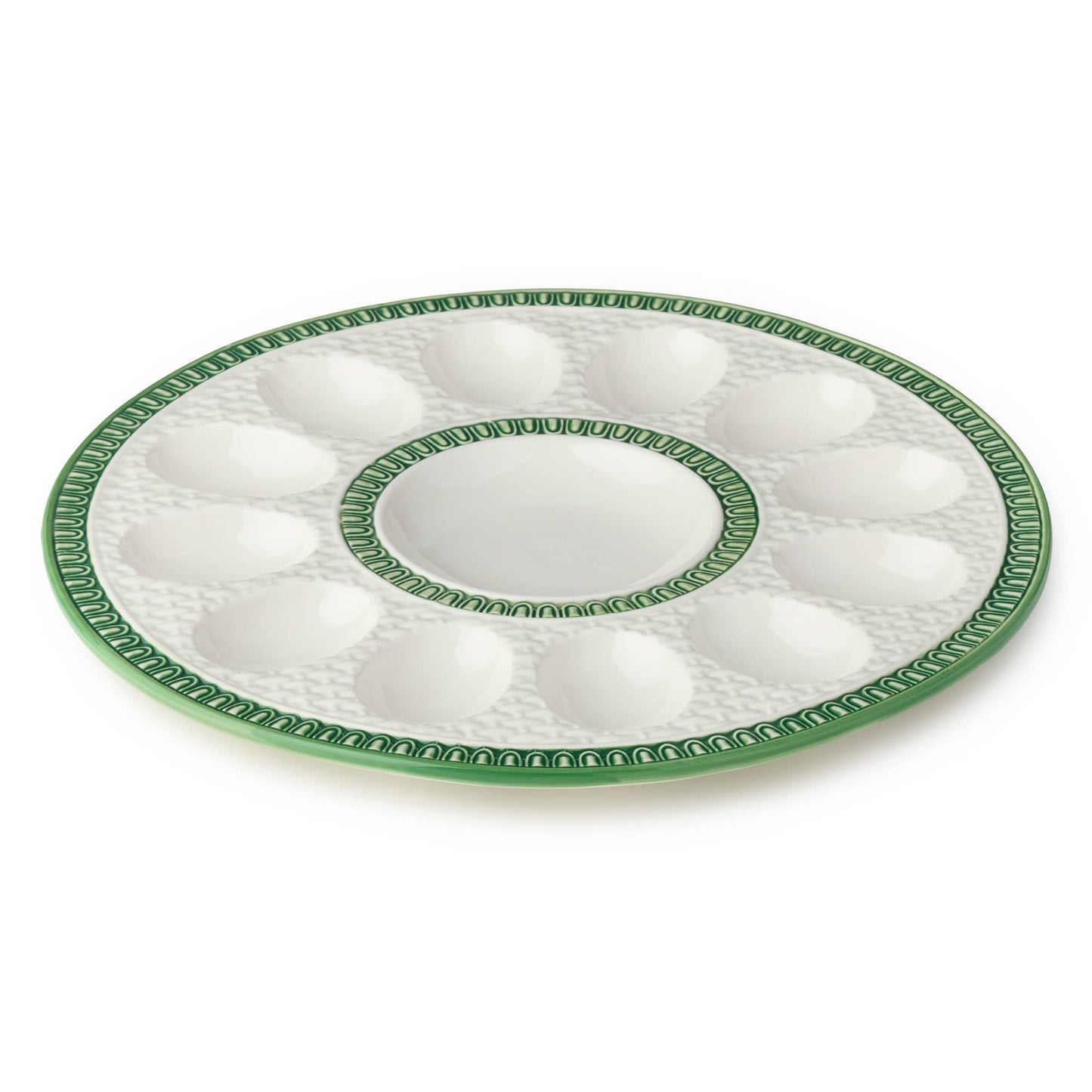 Le Jardin Embossed Rattan Egg Plate 12.25 in