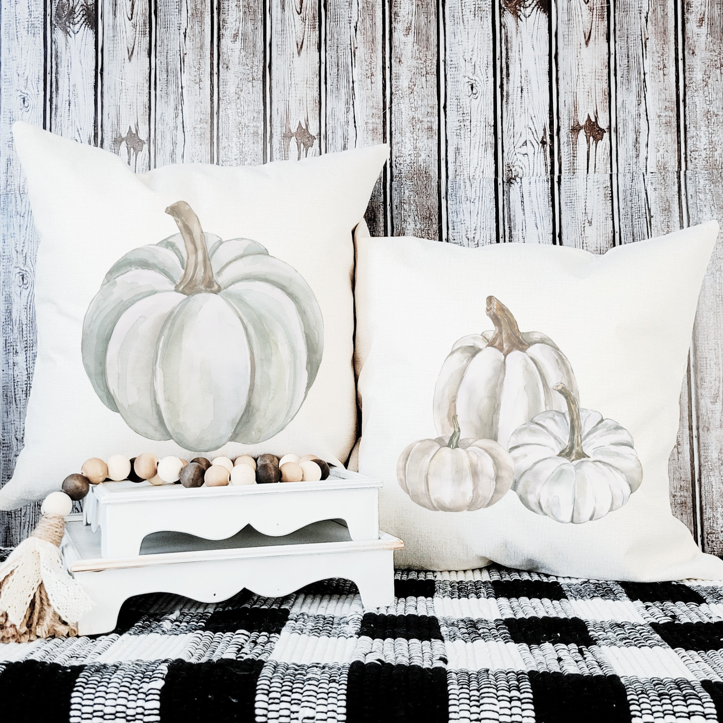 Gray Pumpkin Pillow Cover