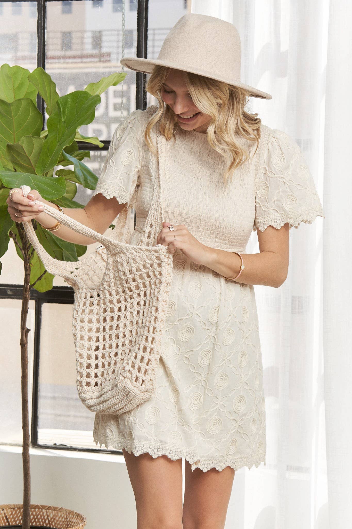 ROUND NECK BABYDOLL DRESS- LED3784WN