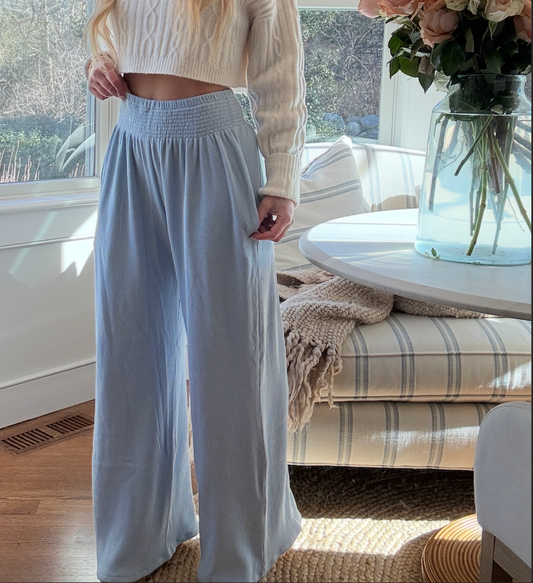 Coastal Waffle Pants – Powder Blue