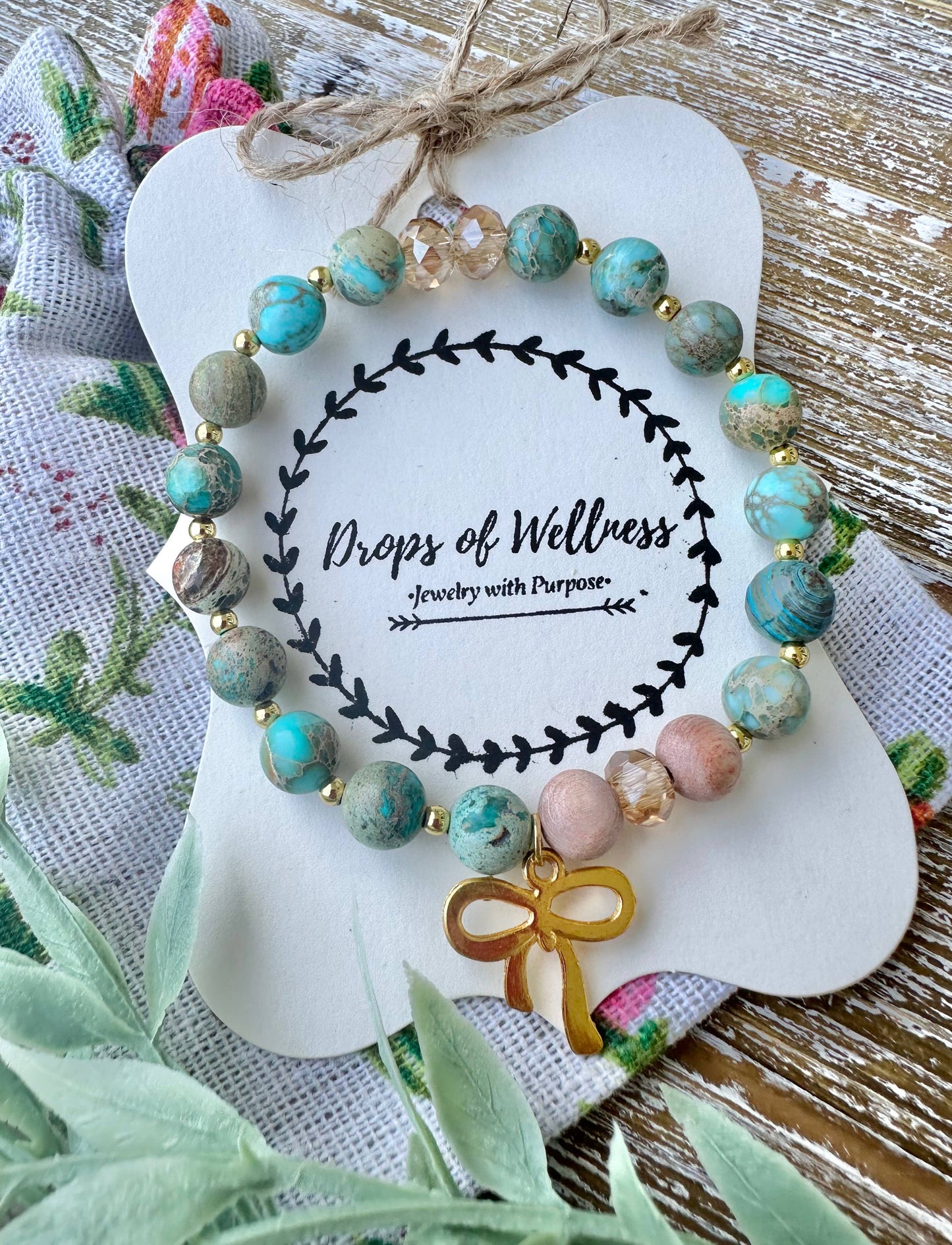 Beaded Stone Bracelet, Diffuser Jewelry, The Suri