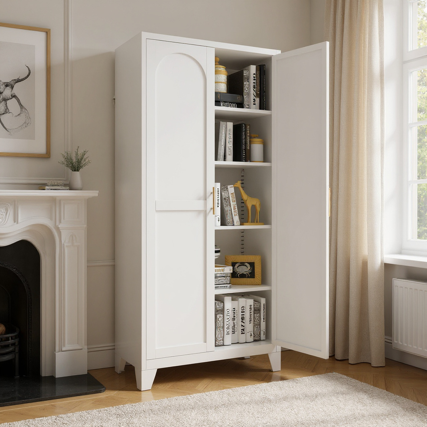 Shapely Doors Storage Cabinet with Adjustable Shelves