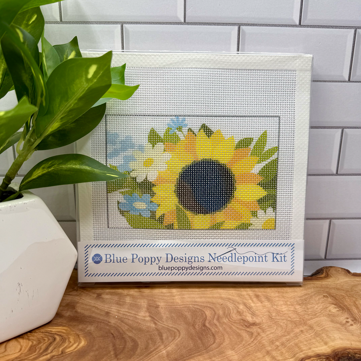 Sunflower with Daisies and Wildflowers Needlepoint Design