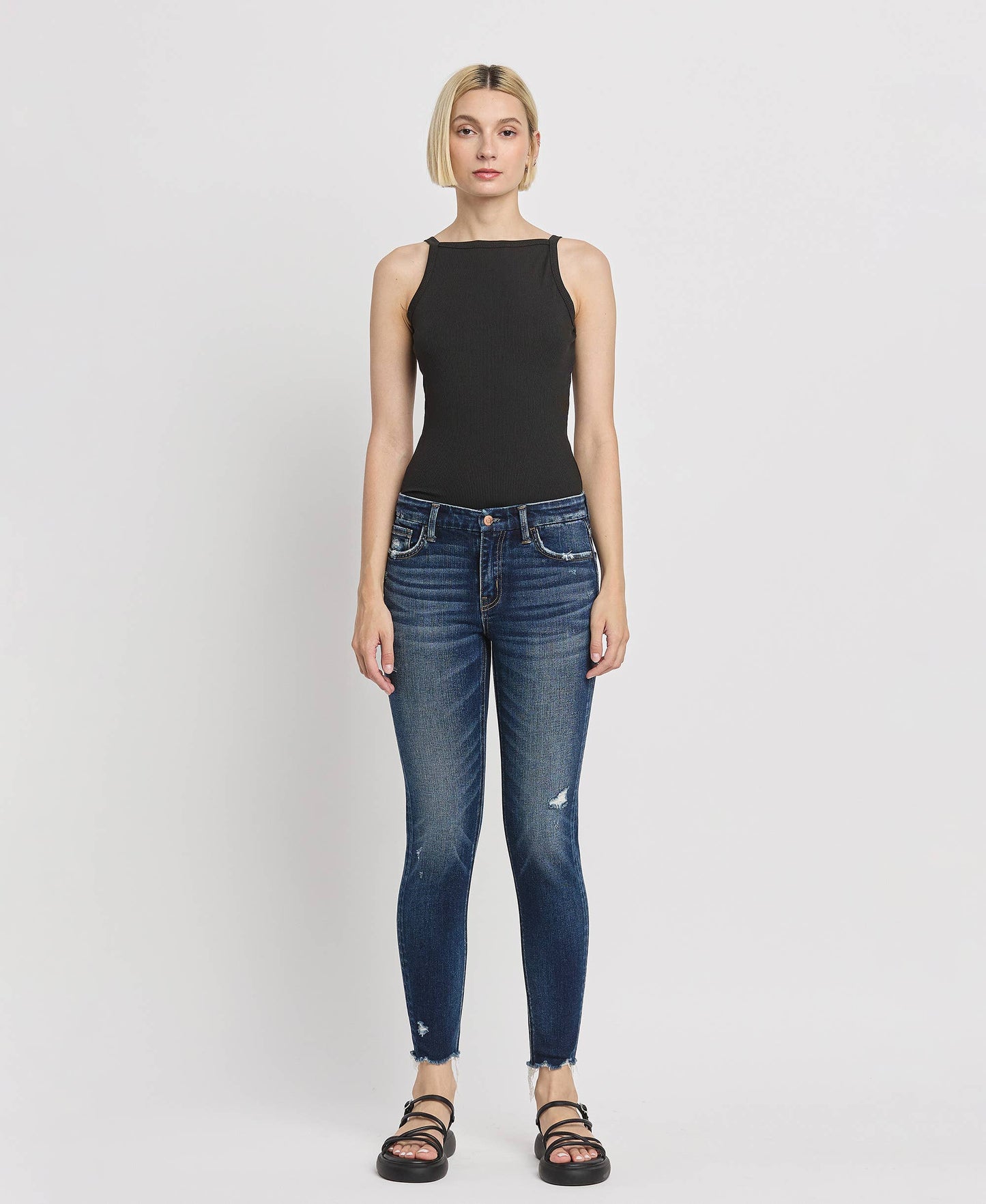 MID RISE ANKLE SKINNY JEANS F5555