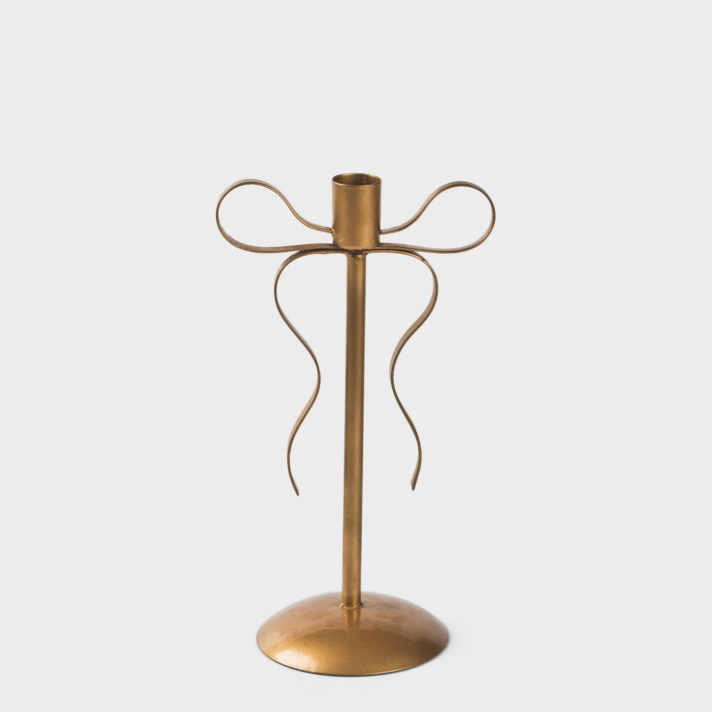 Gold Bow Tapered Candlesticks