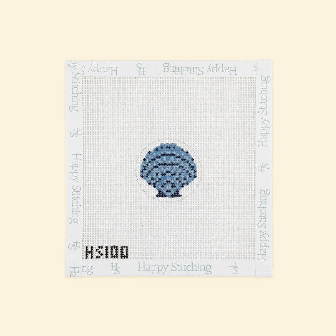 The Little Scallop Key Fob Kit: All-In-One, Self Finishing Needlepoint Kit