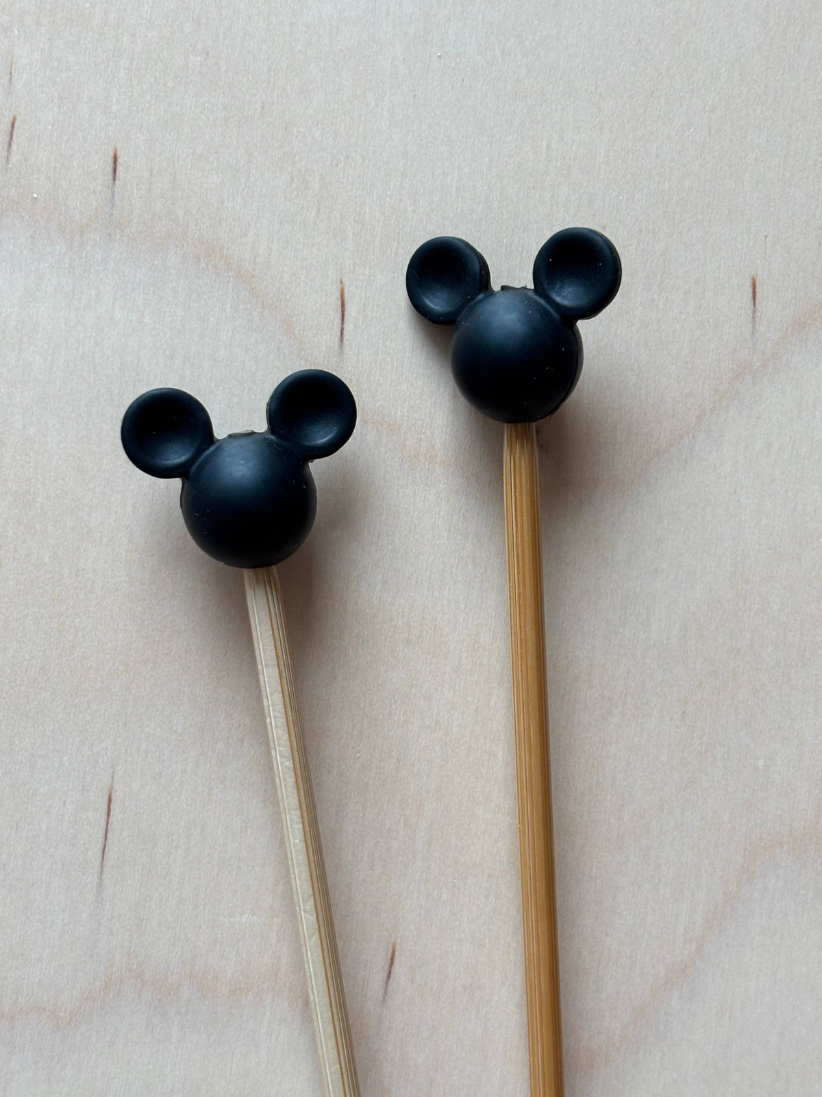 Knitting Needle Point Protectors Black Mouse Ears Cartoon
