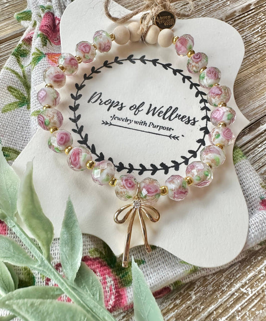 Beaded Stone Bracelet, Diffuser Jewelry, The Millie