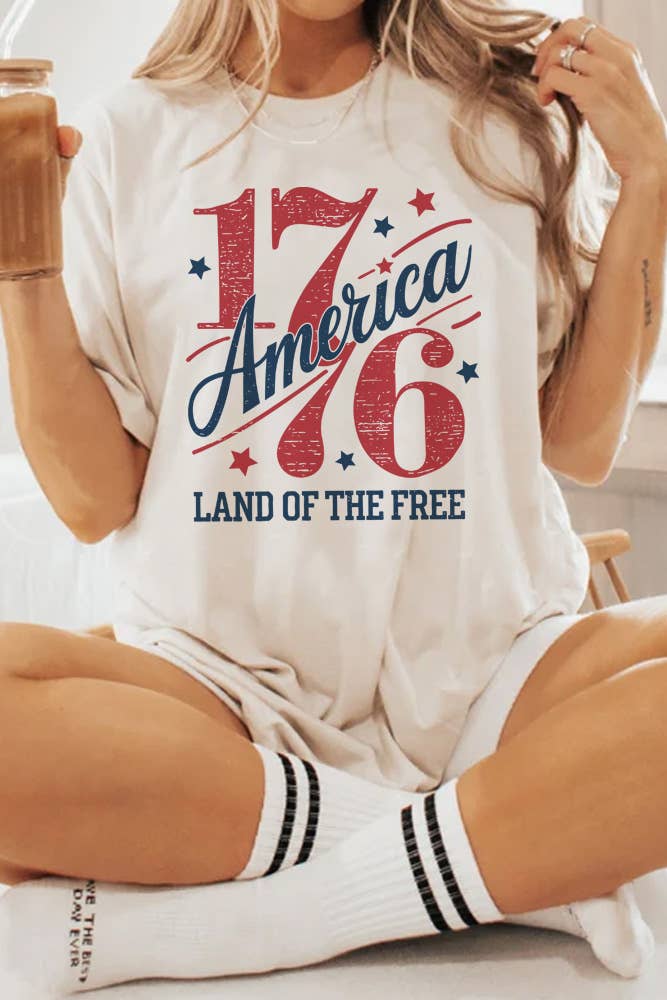1776 Vintage America Free Unisex Round Neck Tee