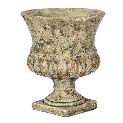 Round Cement Classic Style Urn 8"D